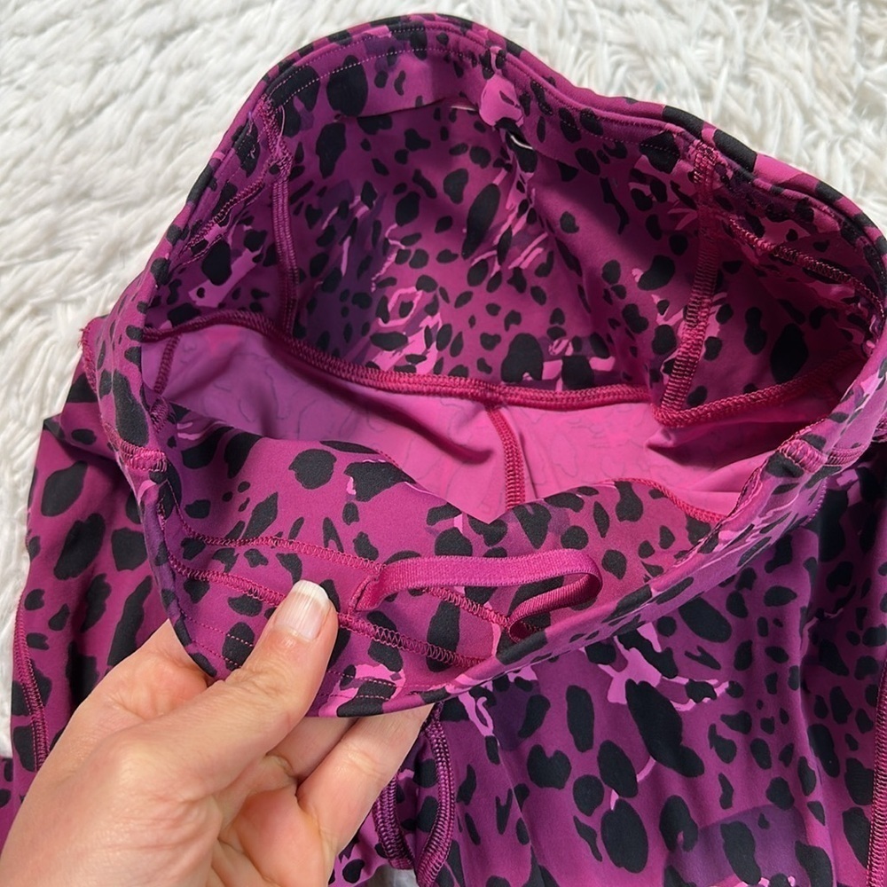 Lululemon Base Pace High-Rise Crop 23" Cheetah Camo Magenta Purple Multi - Picture 2 of 5